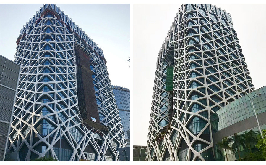 酒店玻璃铝板极悦工程项目验收后实景效果图